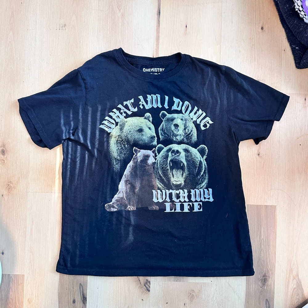 Black Graphic T Shirt “What Am I Doing With My Life.”
